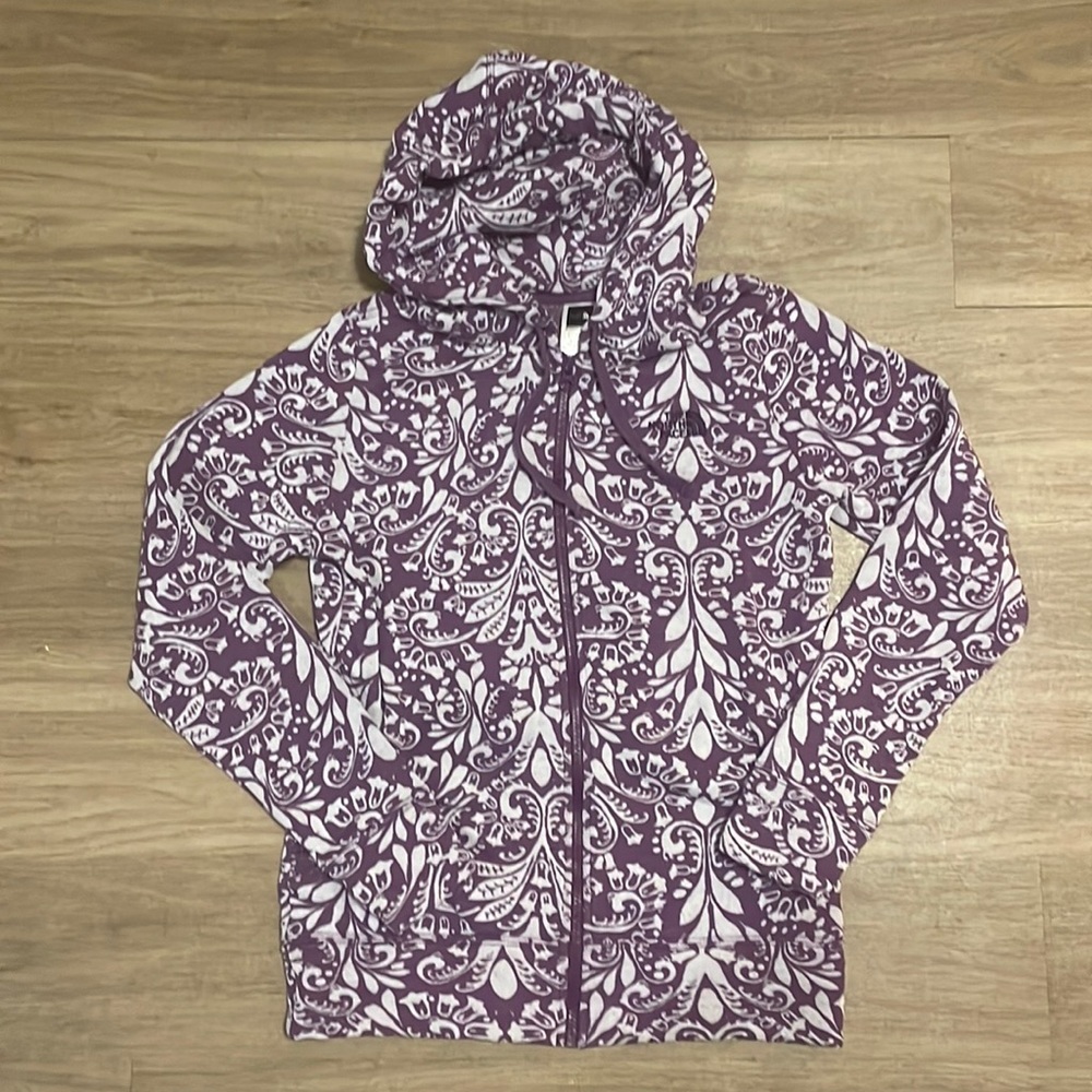 NORTH FACE Gray And Purple Patterned zip up hoodie! VERY RARE!